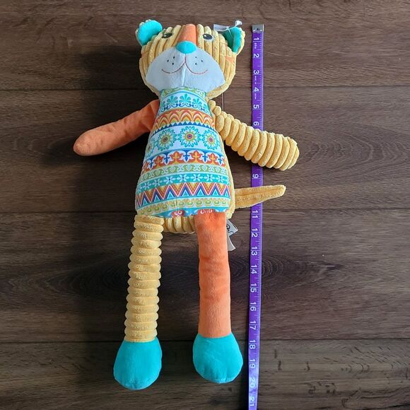 Maison Chic Plush Tiger Soft Corduroy Long Legged Lovey Stuffed Animal Toy 20" - Picture 3 of 10